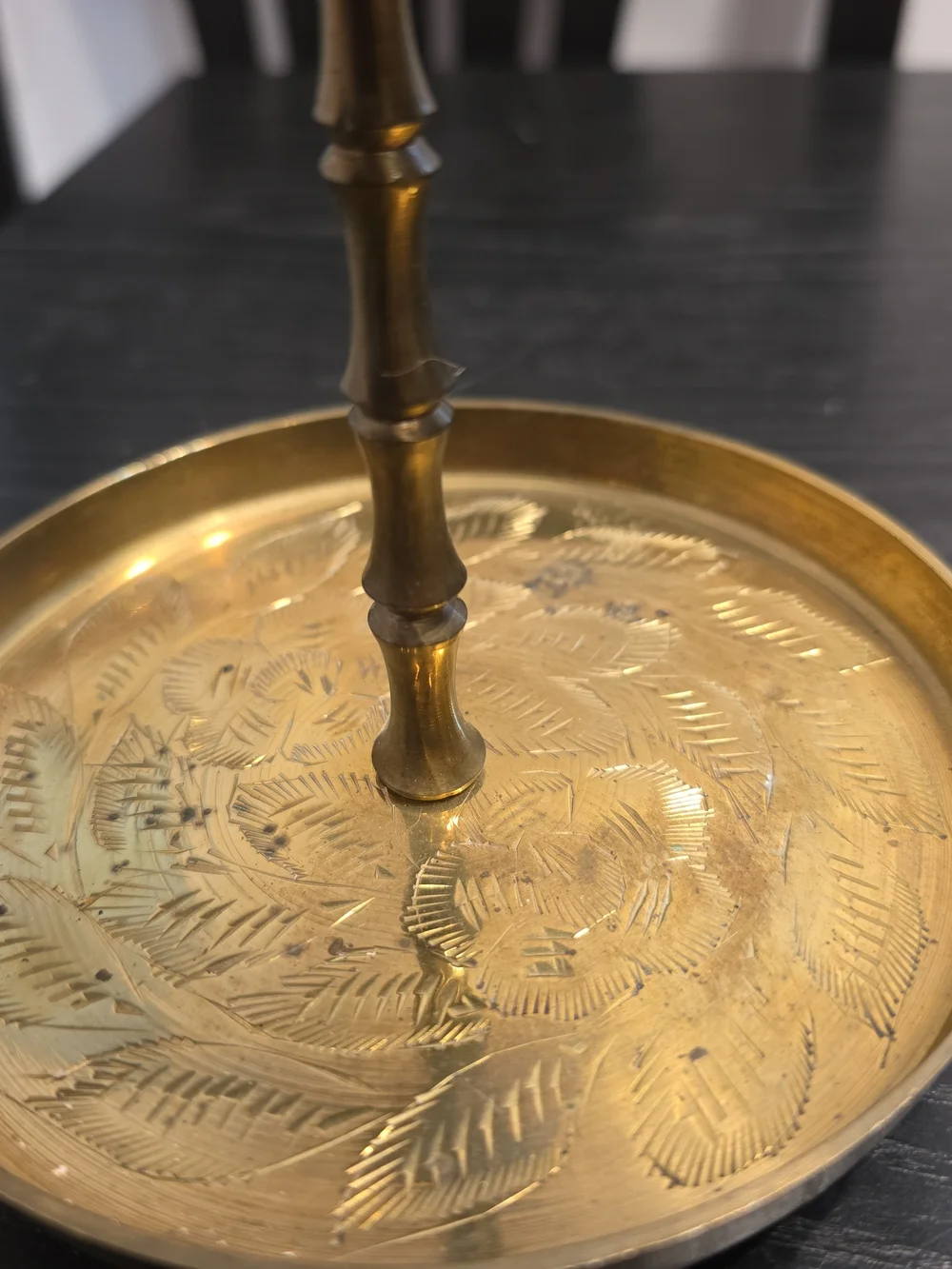 Brass Decorative Trinket Tray with Covered Compartment